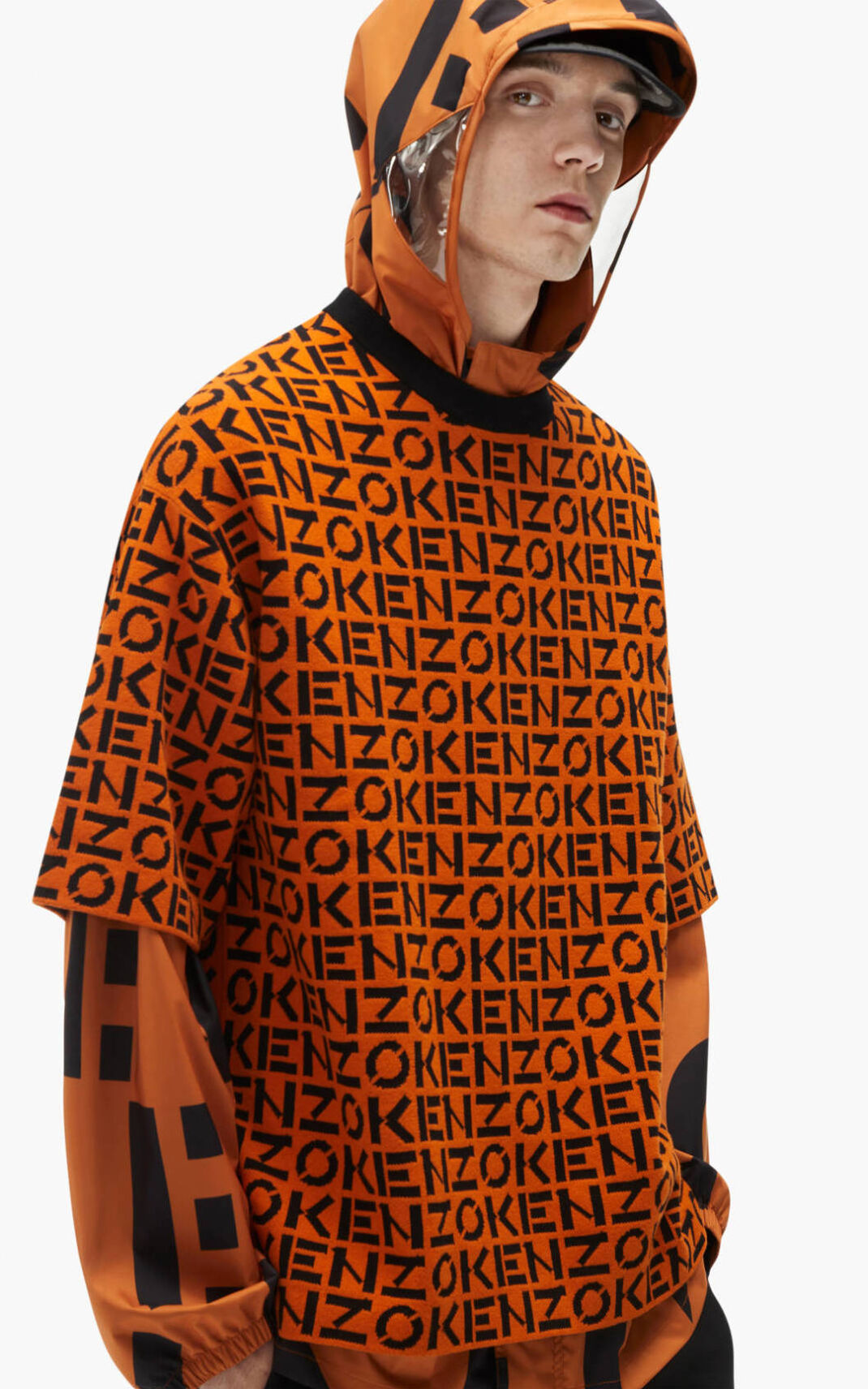 Kenzo Sport oversize monogram セーター メンズ 深いオレンジ - TLWVHX912